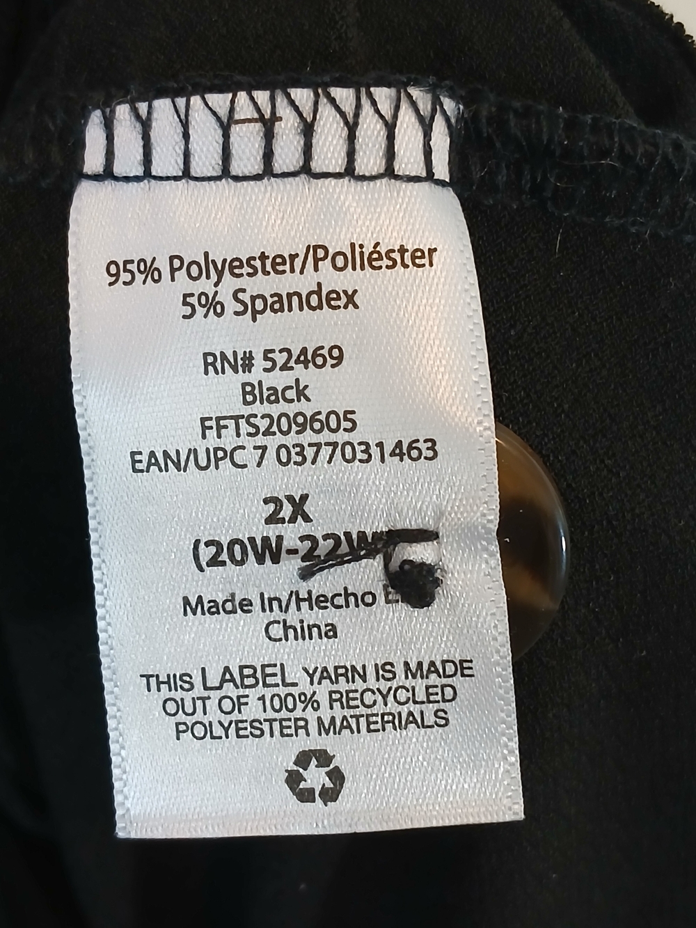 A198. Terra & Sky Button Front Midi Skirt Black 2X NWT - Picture 6 of 7